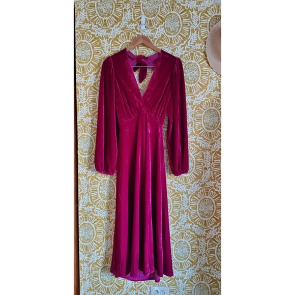 FRNCH PARIS Galane Midi Velvet Dress Small - Picture 3 of 7